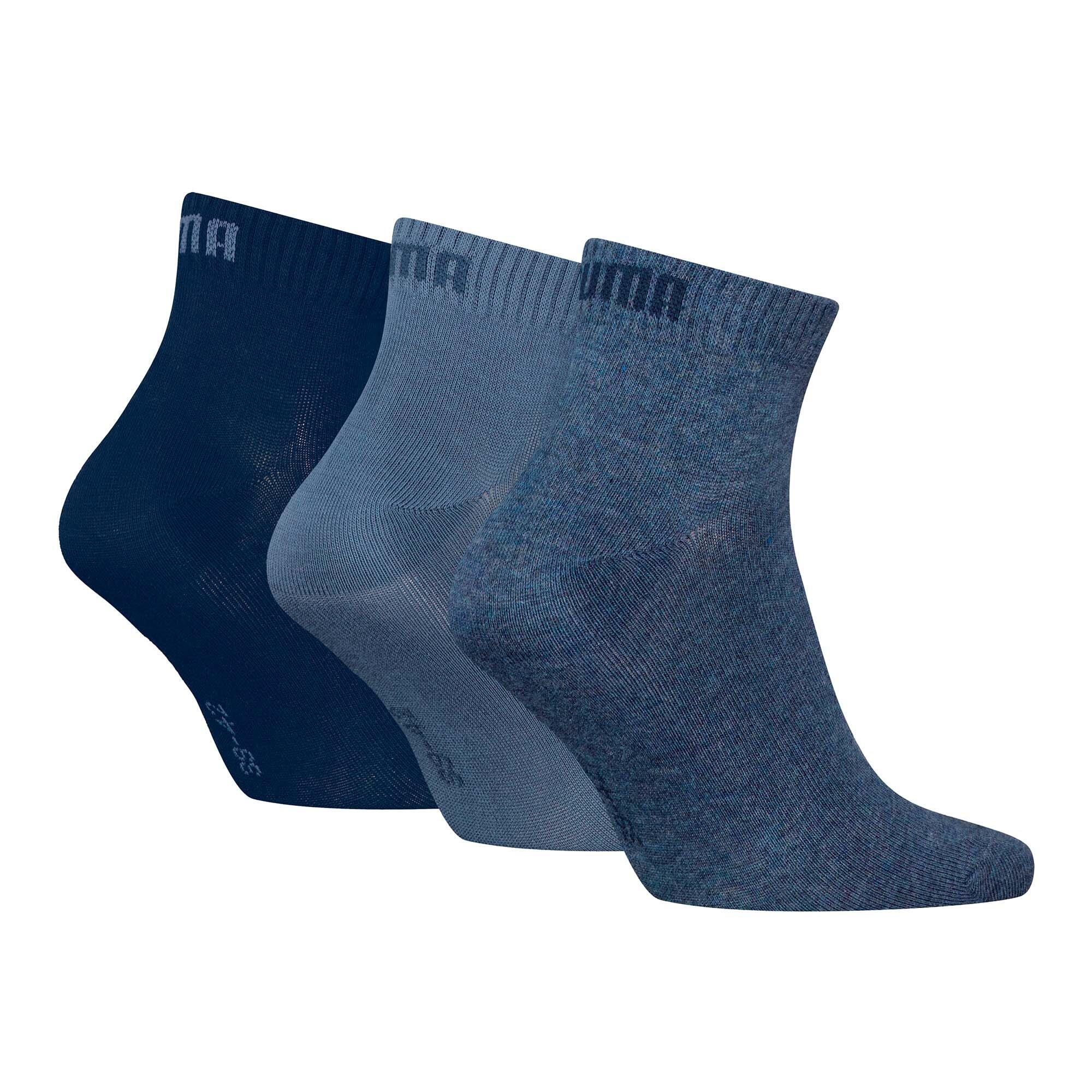 3 Paar Puma Unisex Quarter Socken Sneaker Gr. 35 - 49  für Damen Herren Füßlinge 2/3