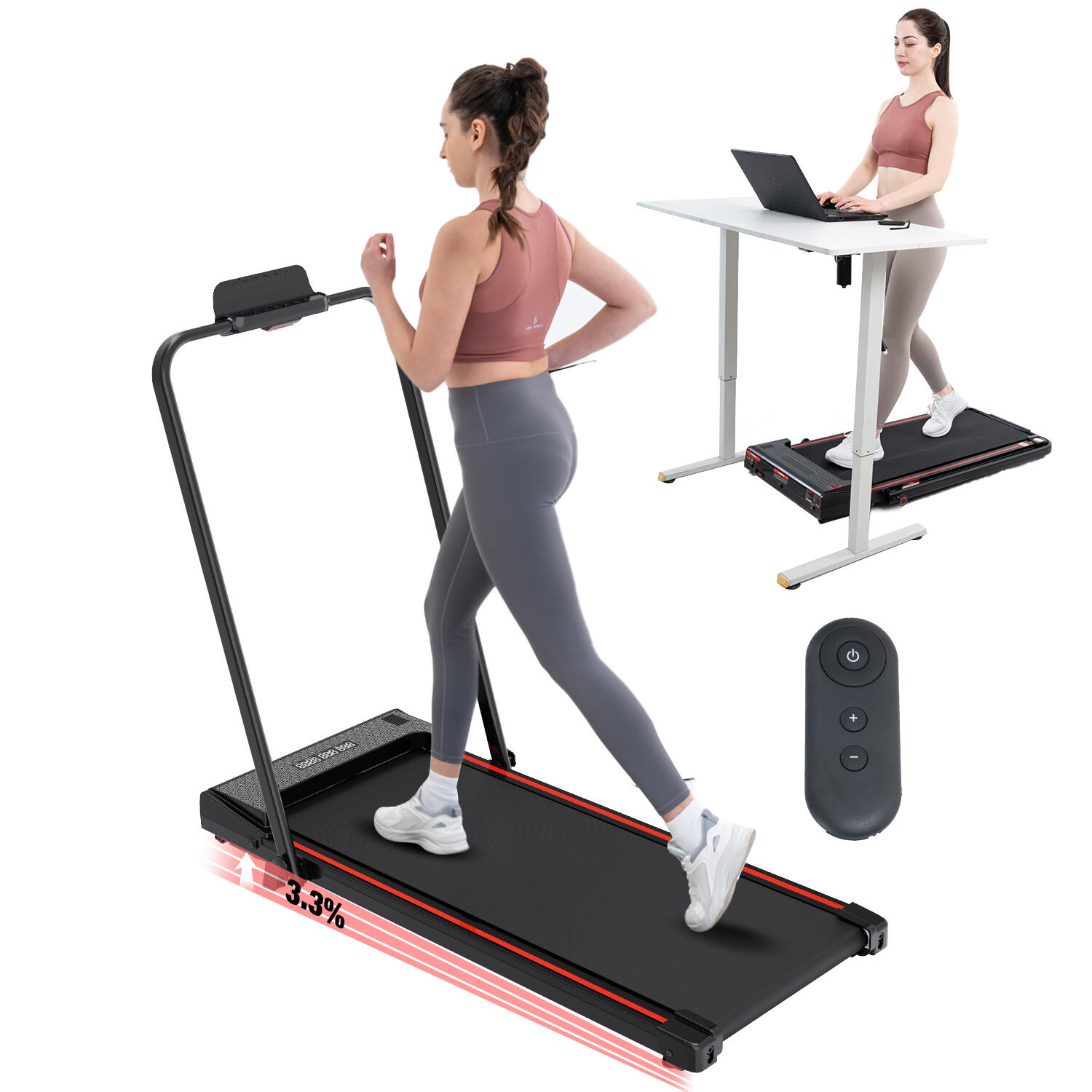 CITYSPORTS Klappbares Laufband-ZX2-Neigung 3.3%-1400W-12km/h-LED und Fernbedienung