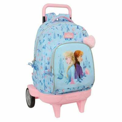 Mochila Escolar con Ruedas Frozen Ice magic Azul