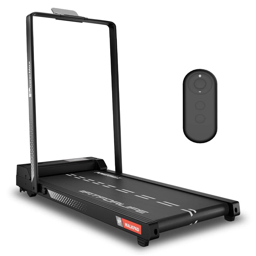 PowerMax Fitness WALKPAD (3HP Peak) Compact Motorized Treadmill for Home-Office use with Remote Control, Max User 110kg, Top Spe
