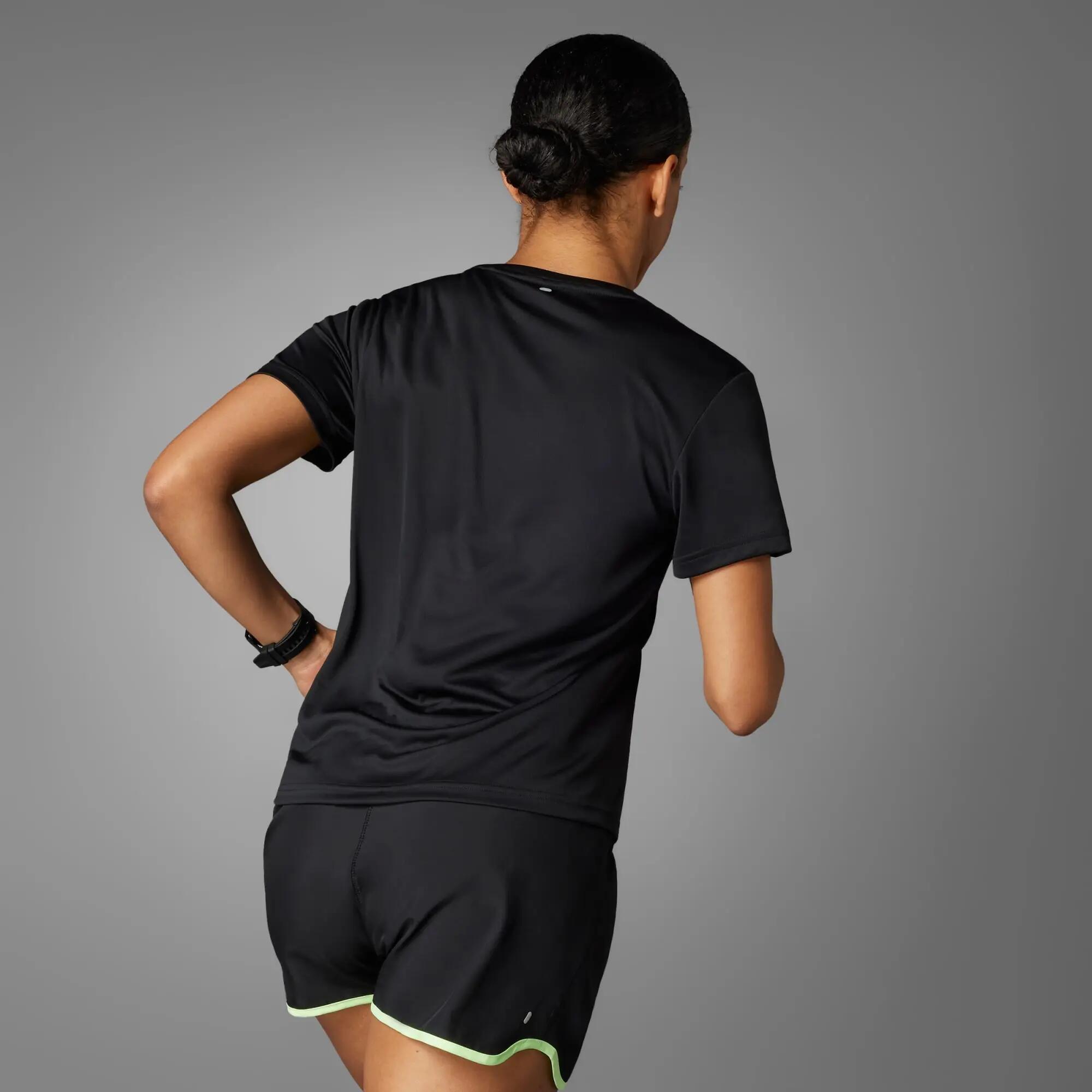 Adidas RUN IT TEE Women Running T-Shirts Black -  2