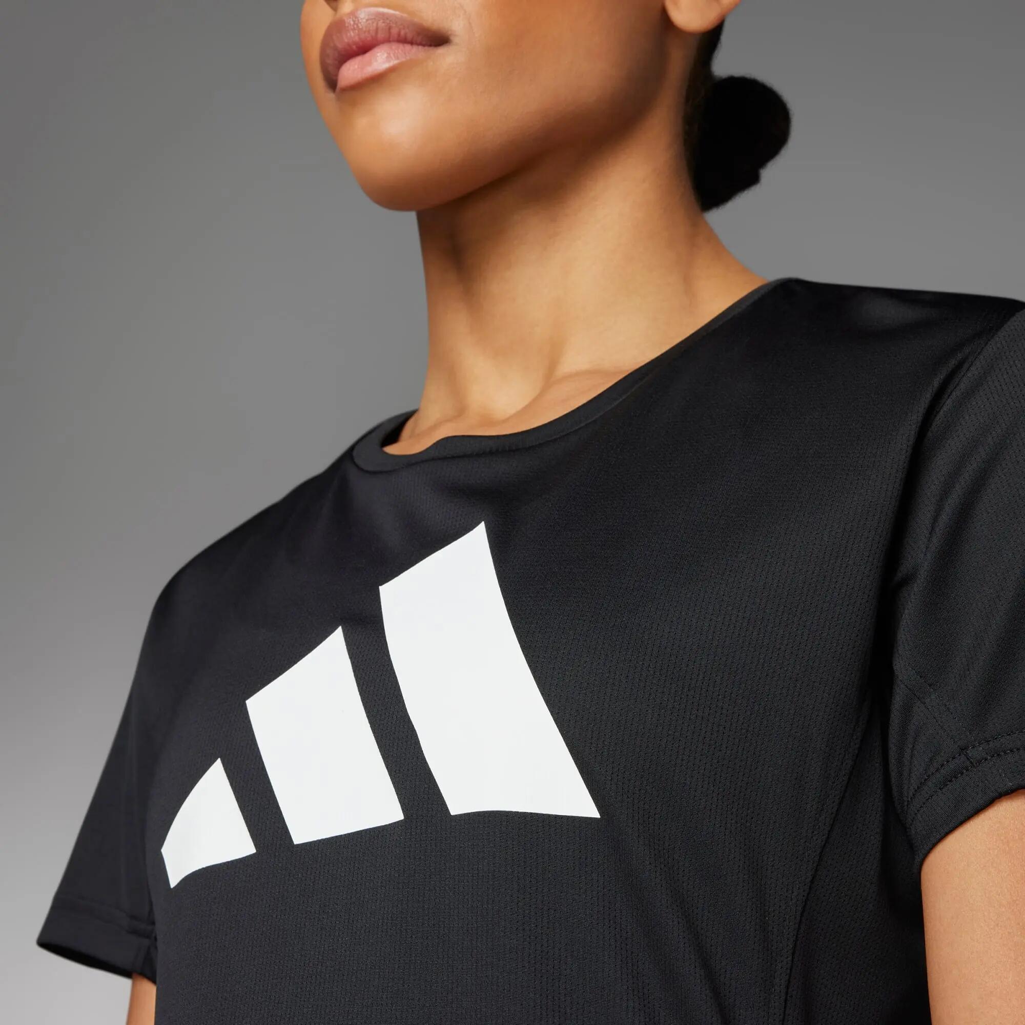 Adidas RUN IT TEE Women Running T-Shirts Black -  4