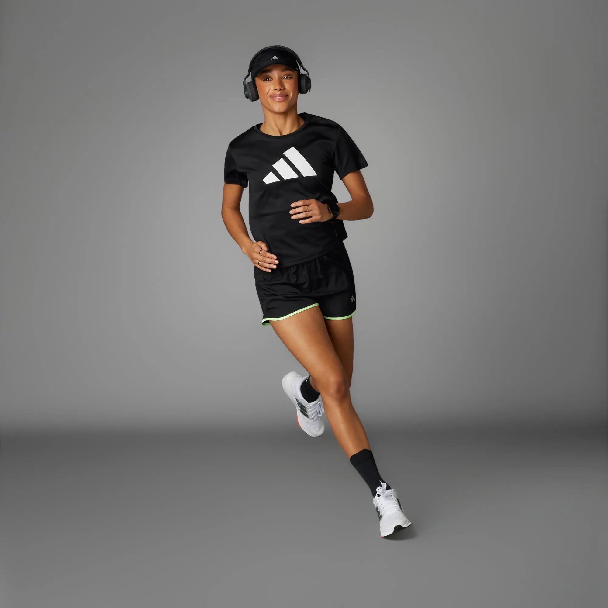 Adidas RUN IT TEE Women Running T-Shirts Black -  3
