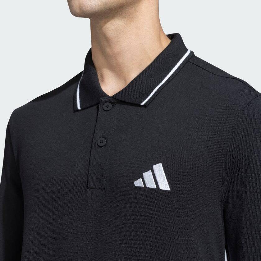 Adidas M 3S PQ PS Men Sports Polo Shirts Black -  5