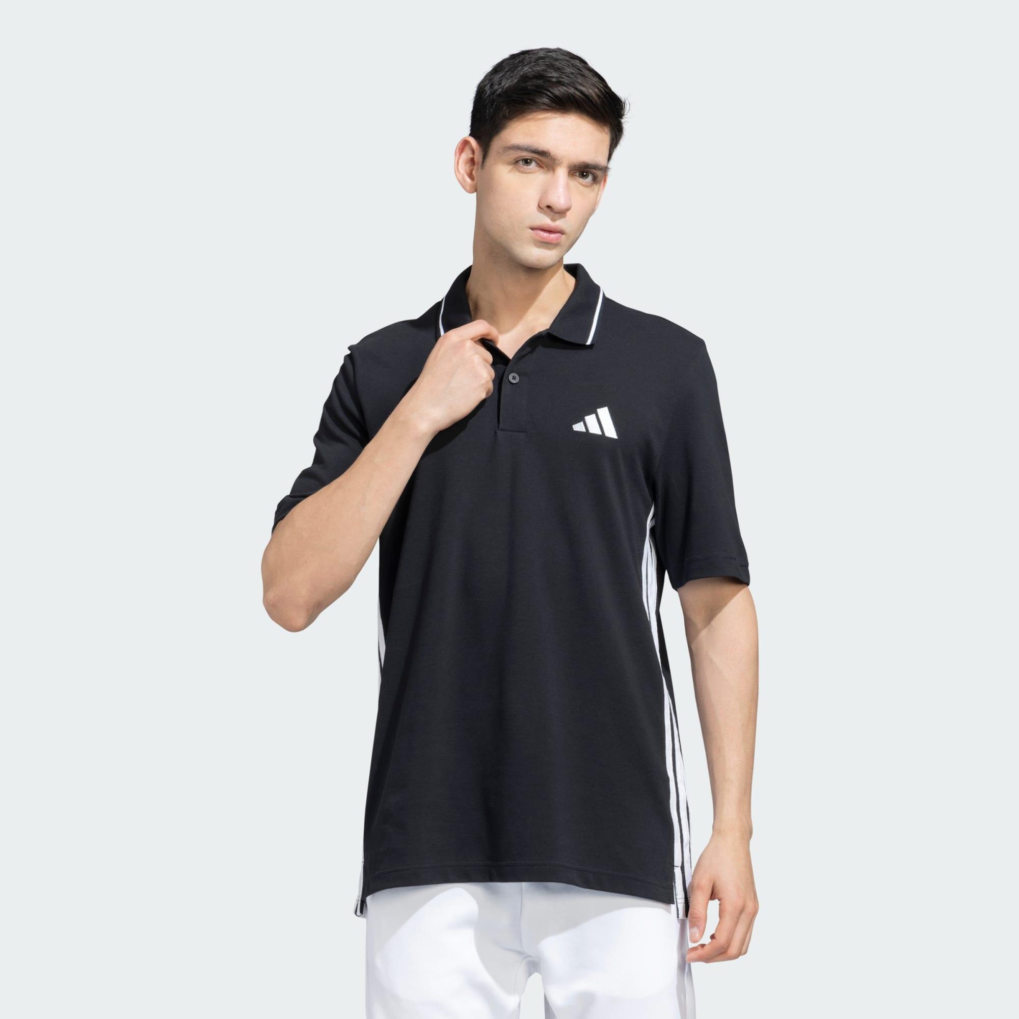 Adidas M 3S PQ PS Men Sports Polo Shirts Black