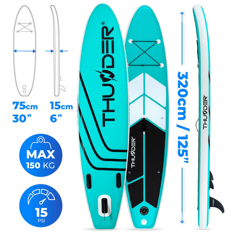 Nafukovací SUP prkna doplňky THUNDER COAST-MINT 320 cm