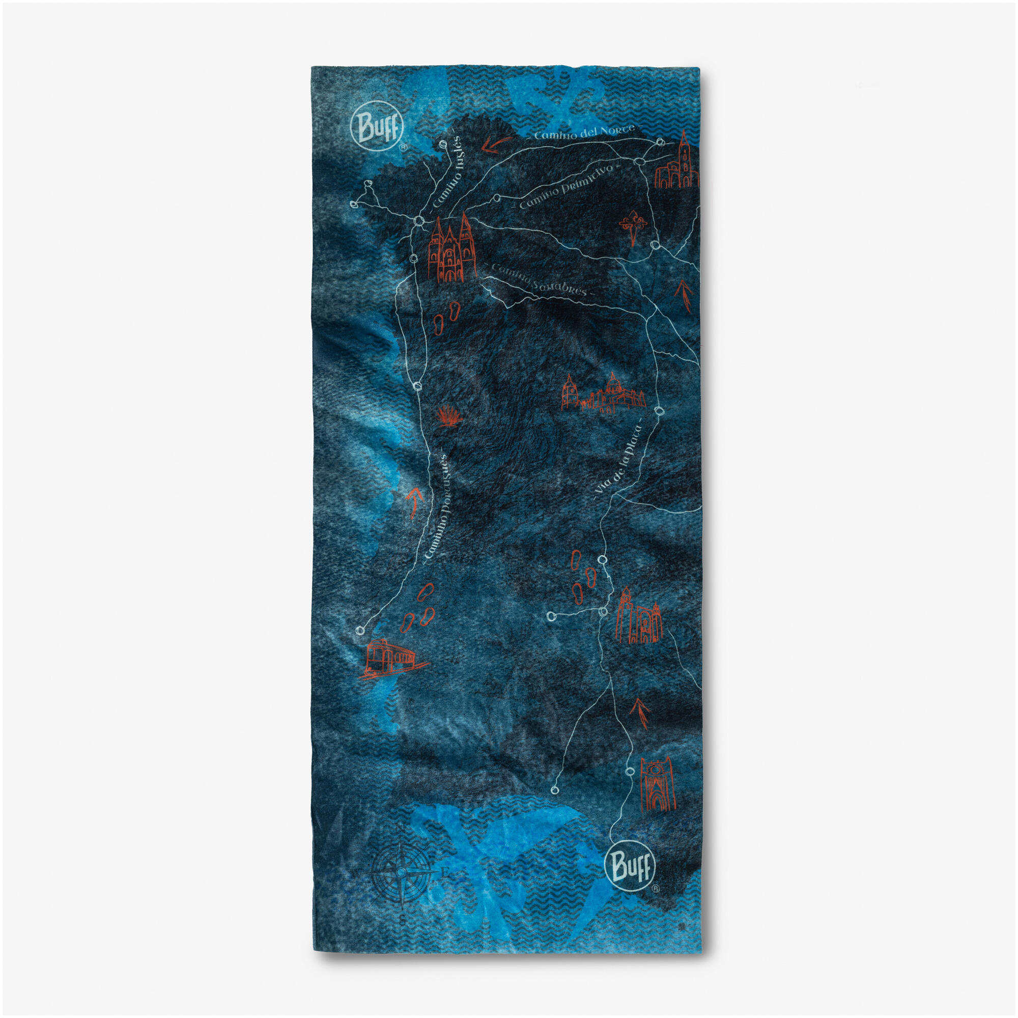 Scaldacollo Multifunzione Buff Coolnet Uv+ Camino De Santiago Blu 3/6