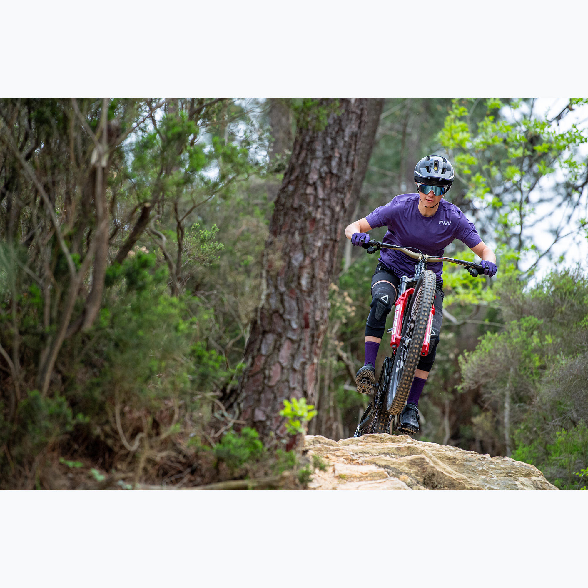Kurzarm Trikot Women Northwave Xtrail 2 Violet 4/5