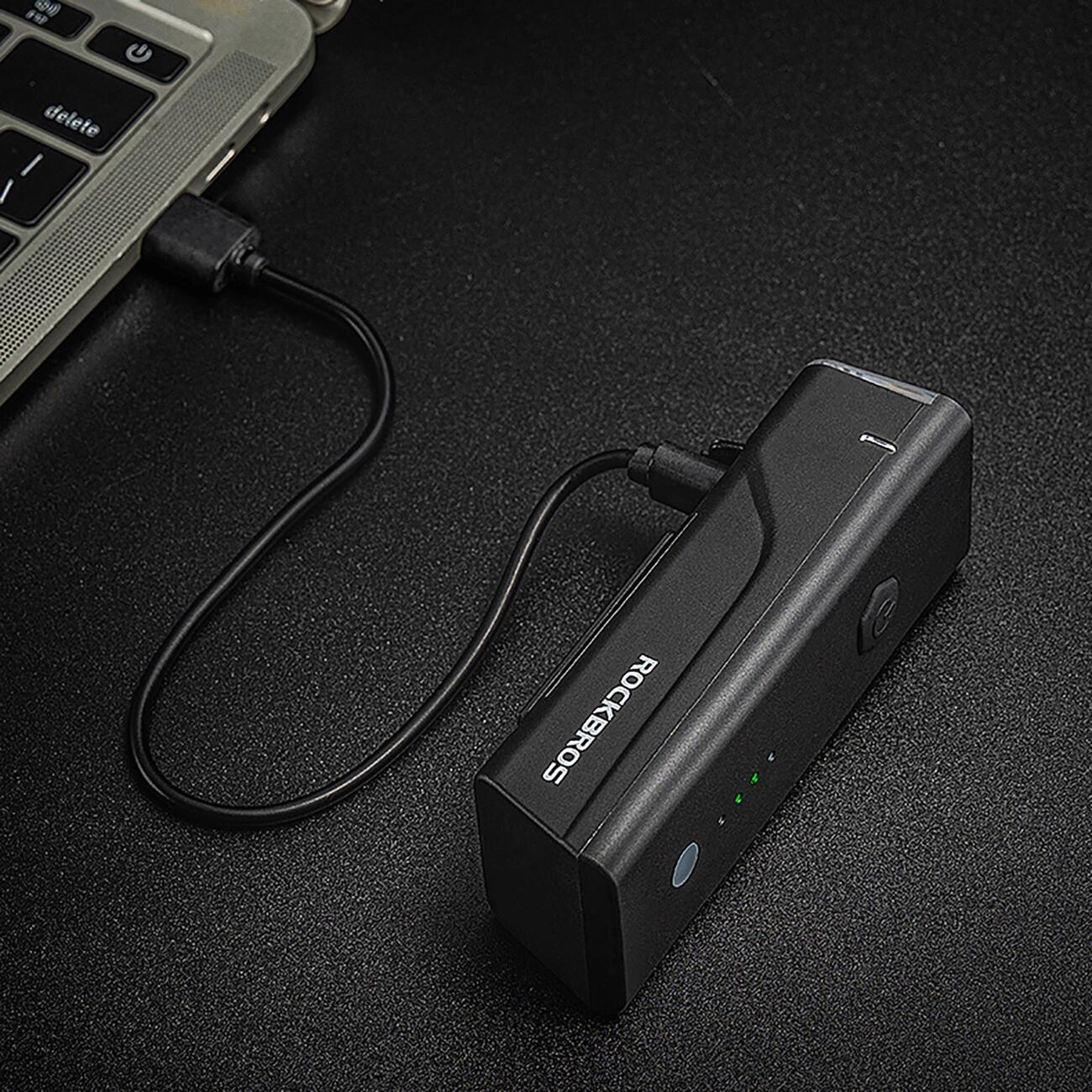 Luce Anteriore per Bicicletta Rockbros 260 Lumen + USB-C - Cavo USB-A 5/6