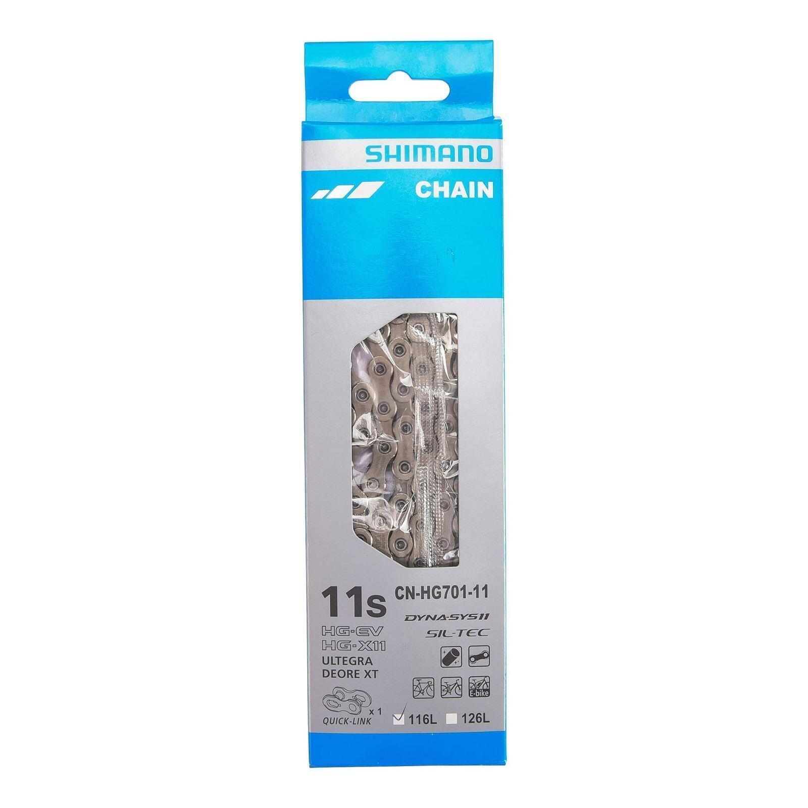 SHIMANO Cadena 11V HG701 126L Quick Link ciclismo Plateado SHIMANO