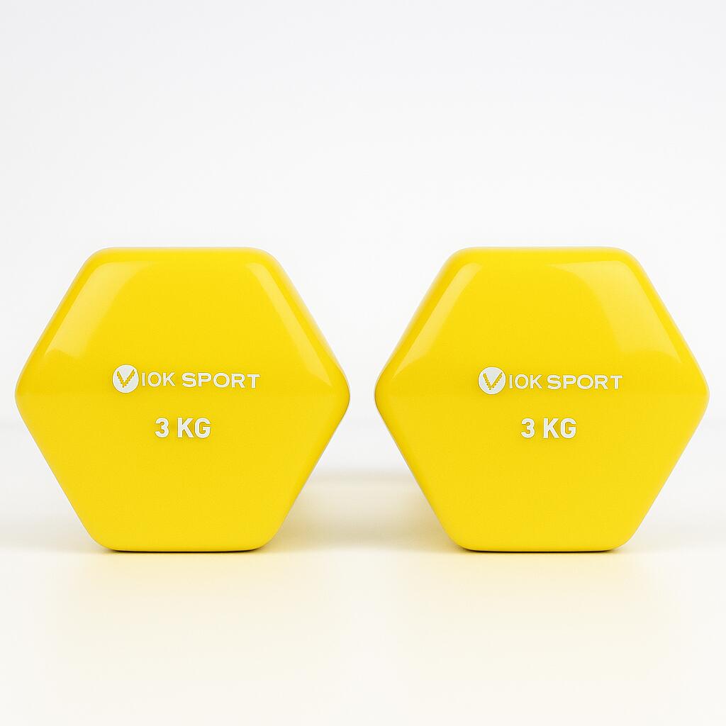 Par De Mancuernas De Colores 3kg Viok Sport 2/2