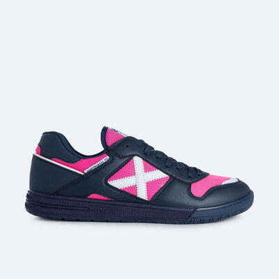Zapatilla de futbol sala MUNICH Continental V2 negro y rosa