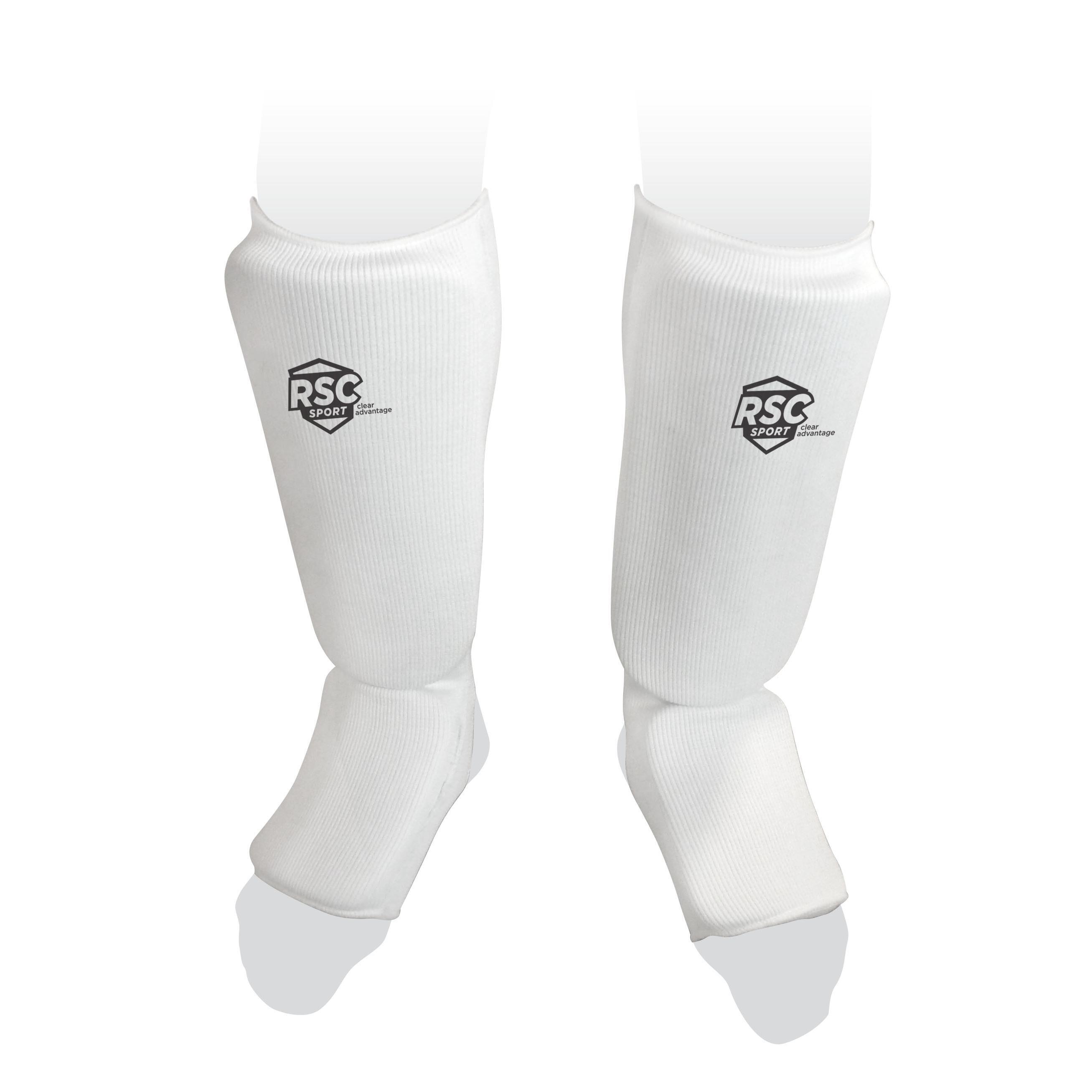 Caneleiras e protetores de pés rsc algodão s branco