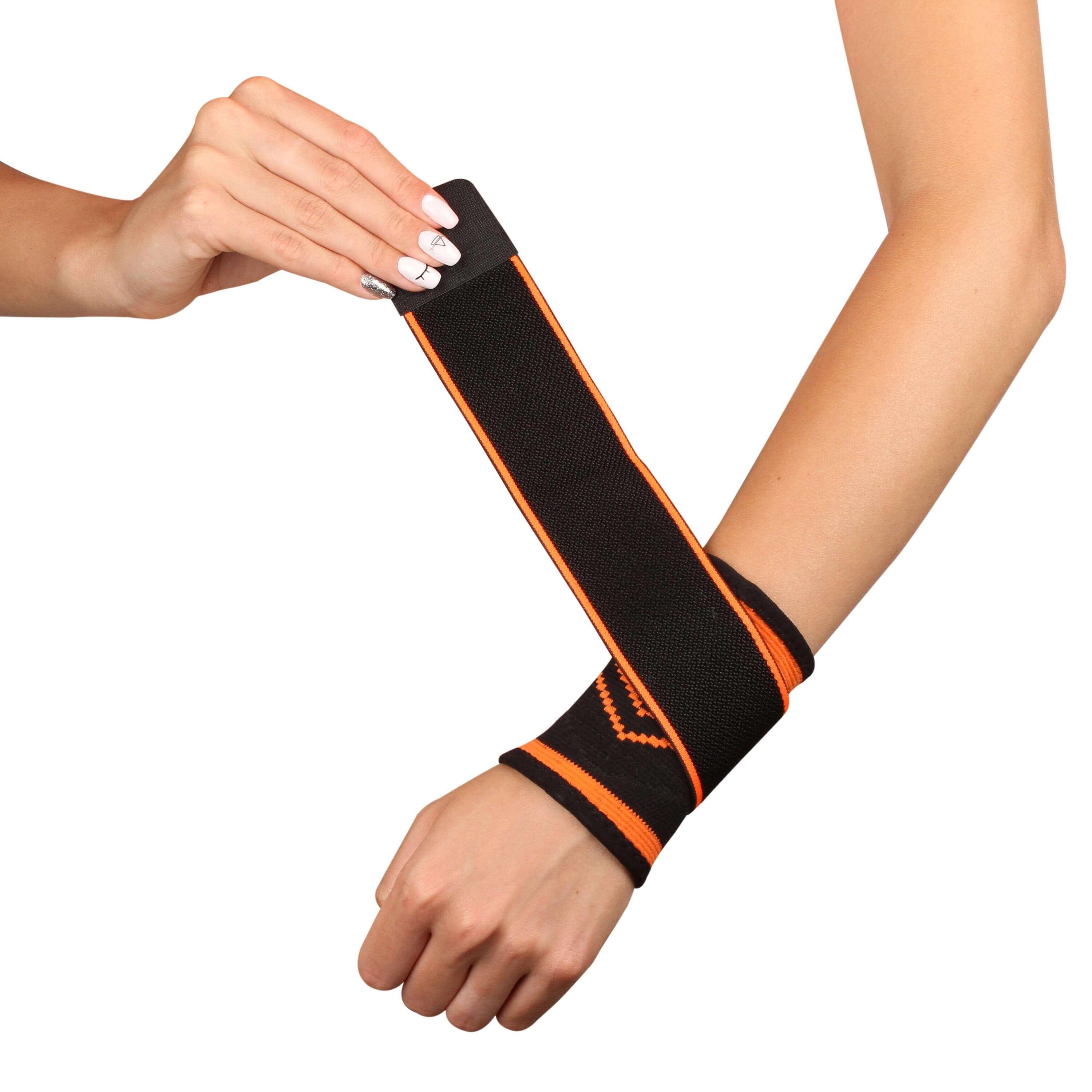 Elastische Polsband Met Compressieriemen INDIGO Zwart-Oranje 2/4