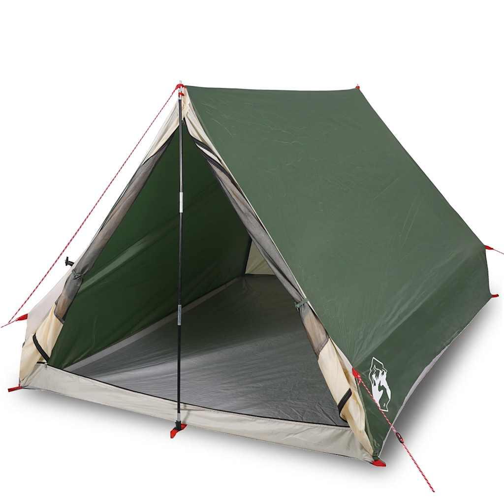 Vidaxl Tente A-Frame pour 2 Personnes - Étanche Verte 2/7