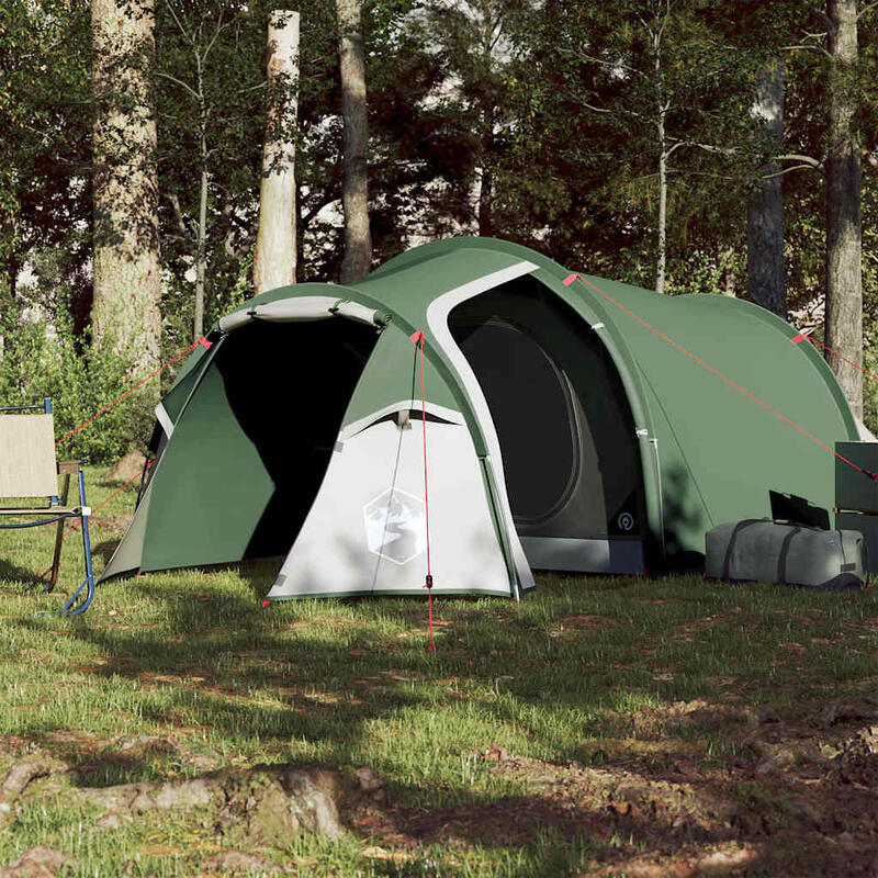 Cort vidaXL ușor verde cu dublu acoperiș pentru camping