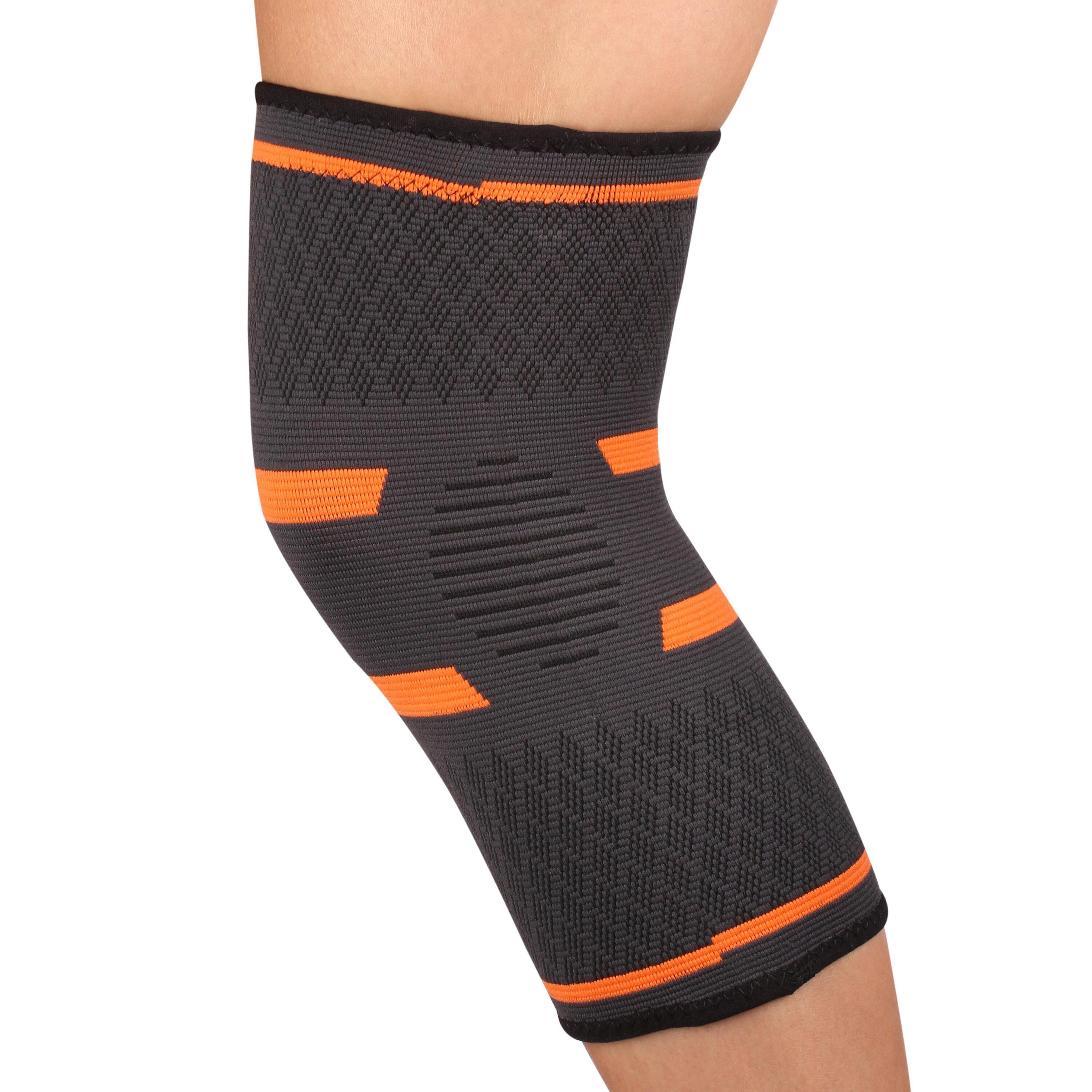 Rodillera Elástica INDIGO Talle M Negro-Naranja 2/5