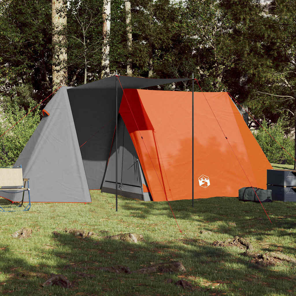 Tente VidaXL 3 personnes imperméable gris et orange 3/7