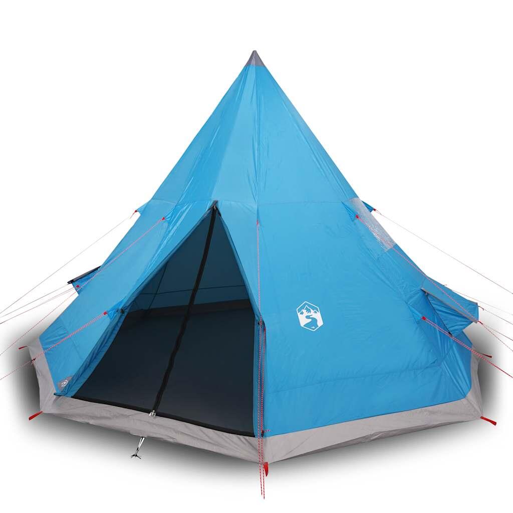 Tente de camping vidaXL Tipi 4 personnes bleue 2/7