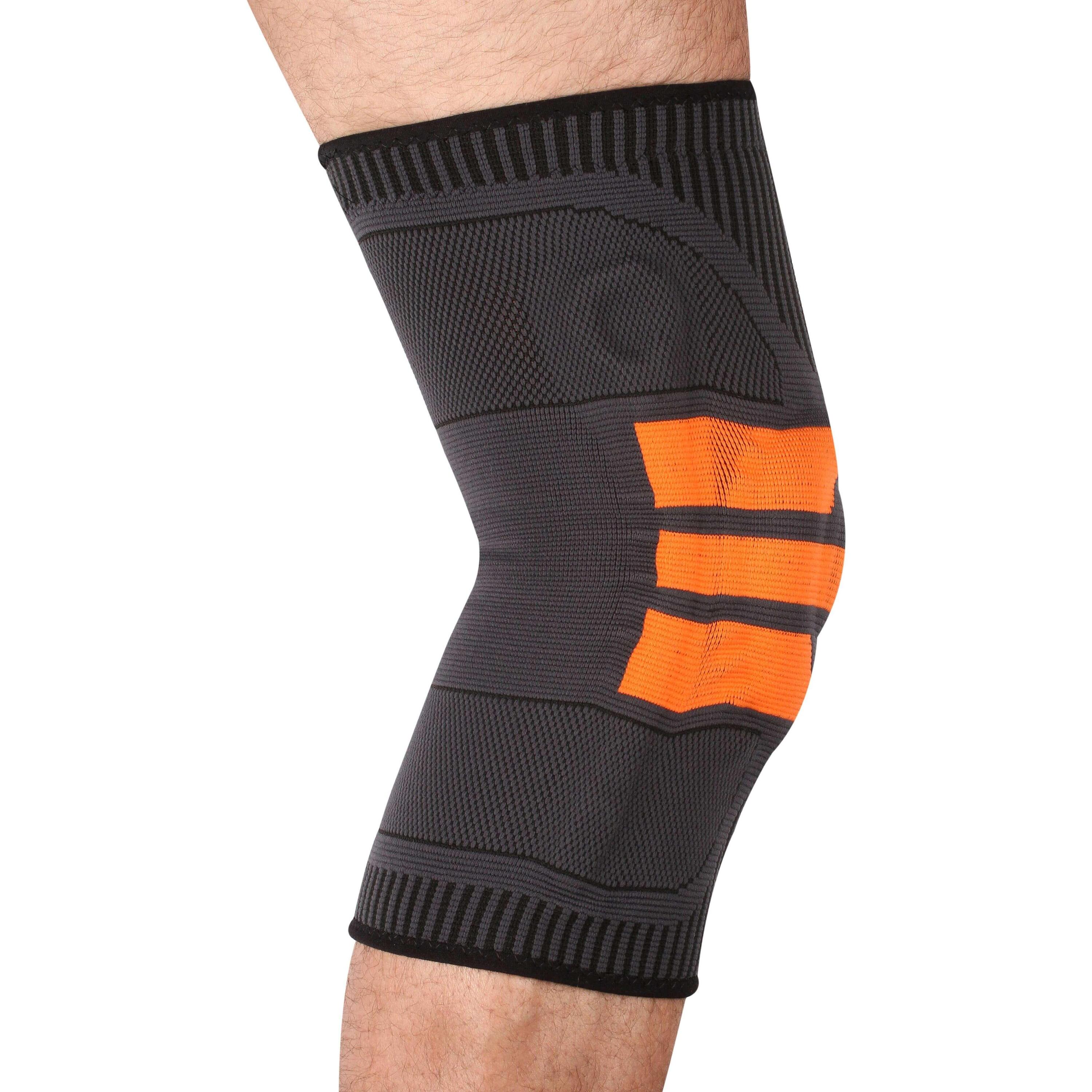Rodillera Elástica con Disco de Gel INDIGO Talle  L Negro-Naranja 2/4