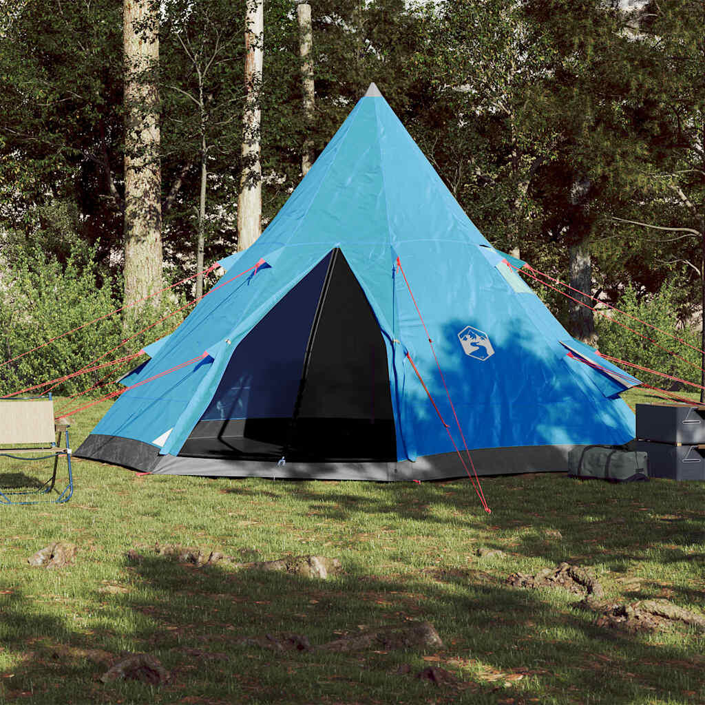 Tente de camping vidaXL Tipi 4 personnes bleue 3/7