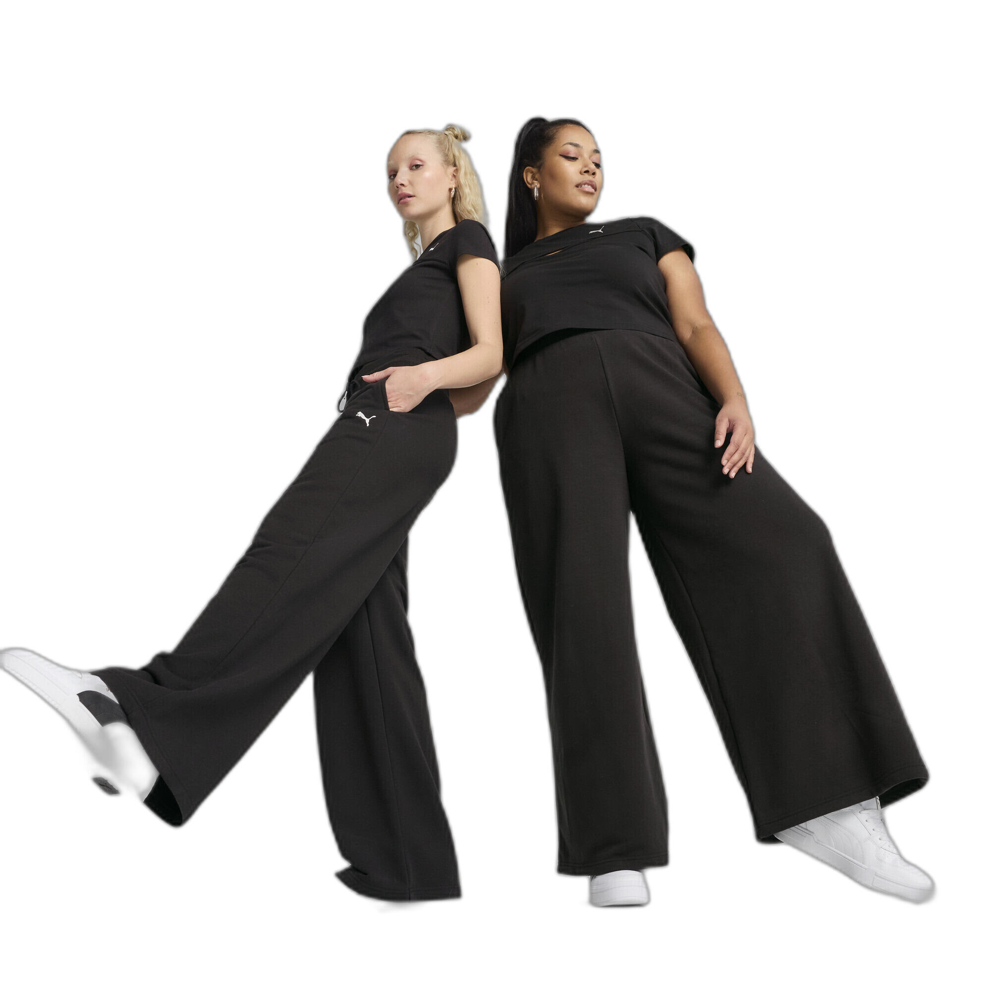 Puma - Pantalon Décontracté Femme Puma Wardrobe Essentials Tr Wide Leg - Pantalons - Noir - Decathlon
