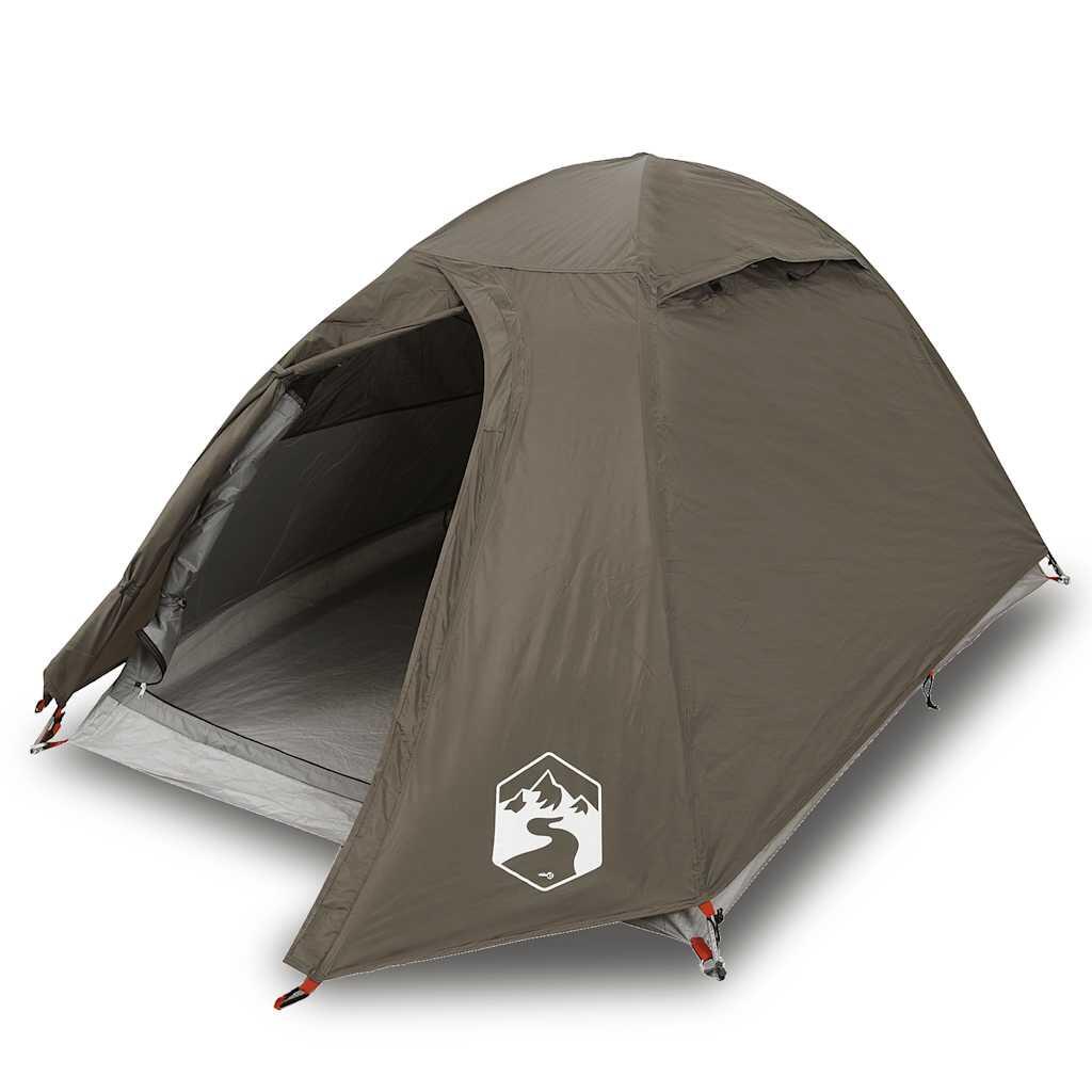 Tenda a cupola VidaXL 2 posti impermeabile marrone 2/7