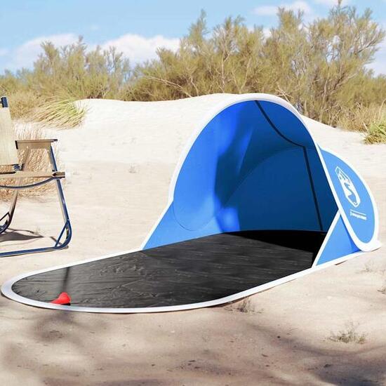 Vidaxl Tente de Plage Pop-Up Imperméable Bleu Azur