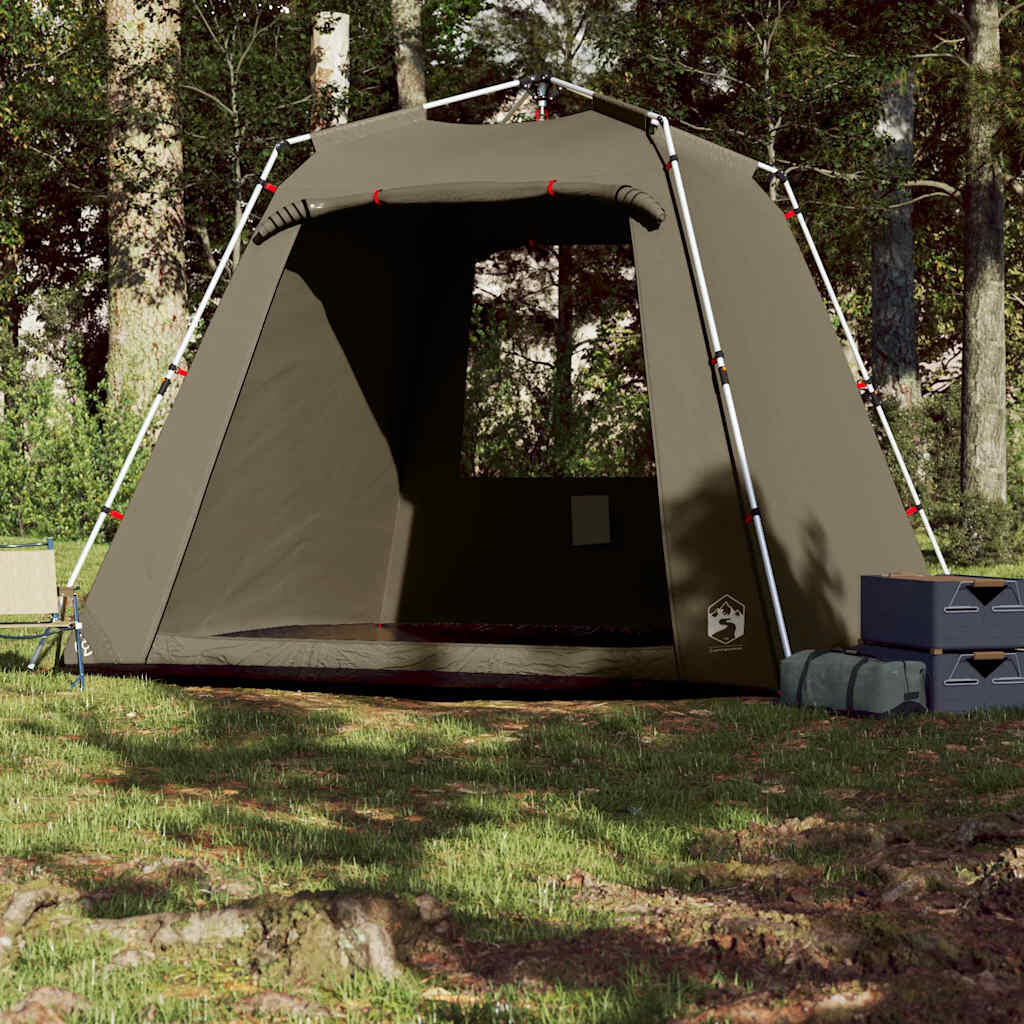 Tente de pêche VidaXL 4 personnes montage rapide olive 3/7