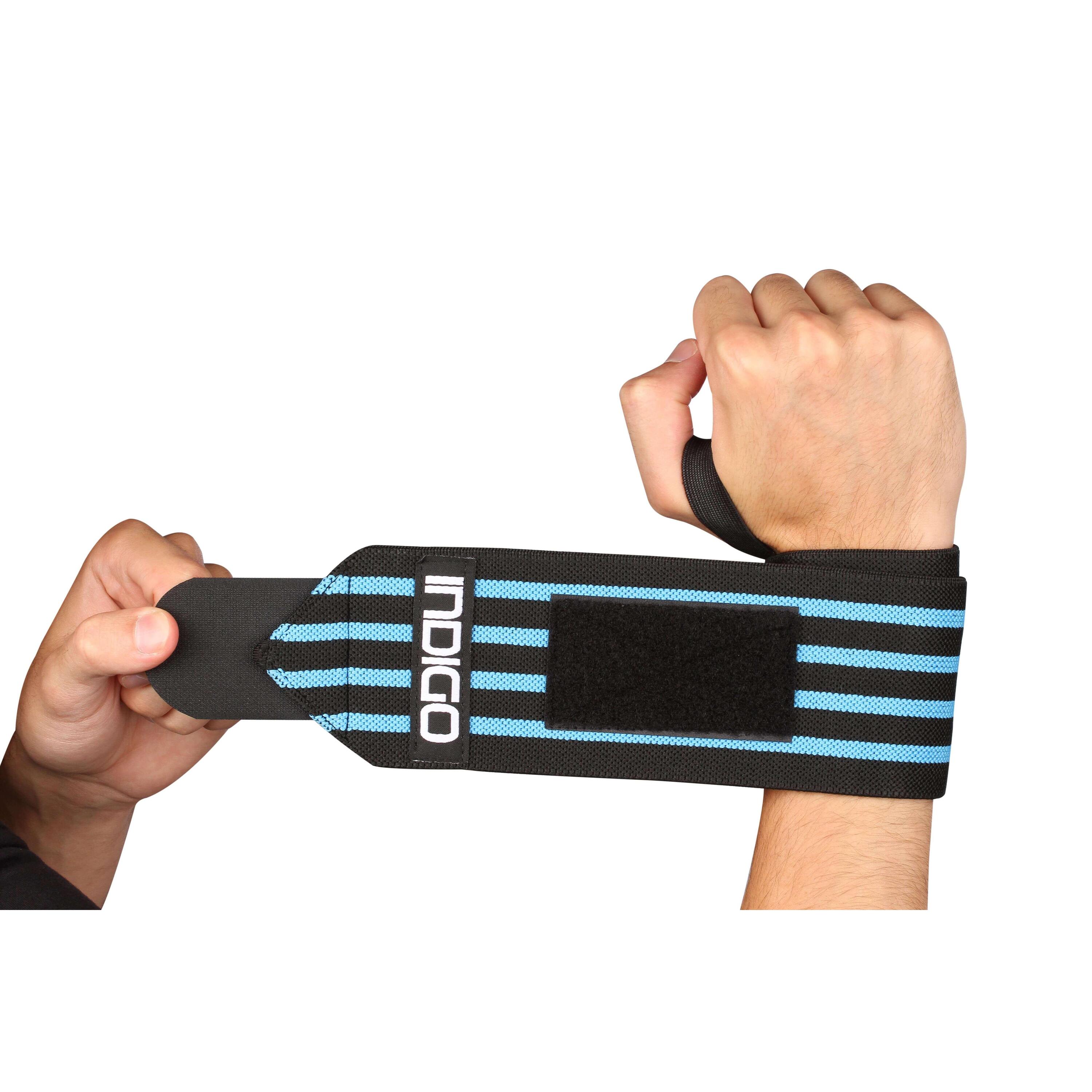 Bracelet Élastique de Levage de Poids INDIGO Droit Noir-Bleu 2/4