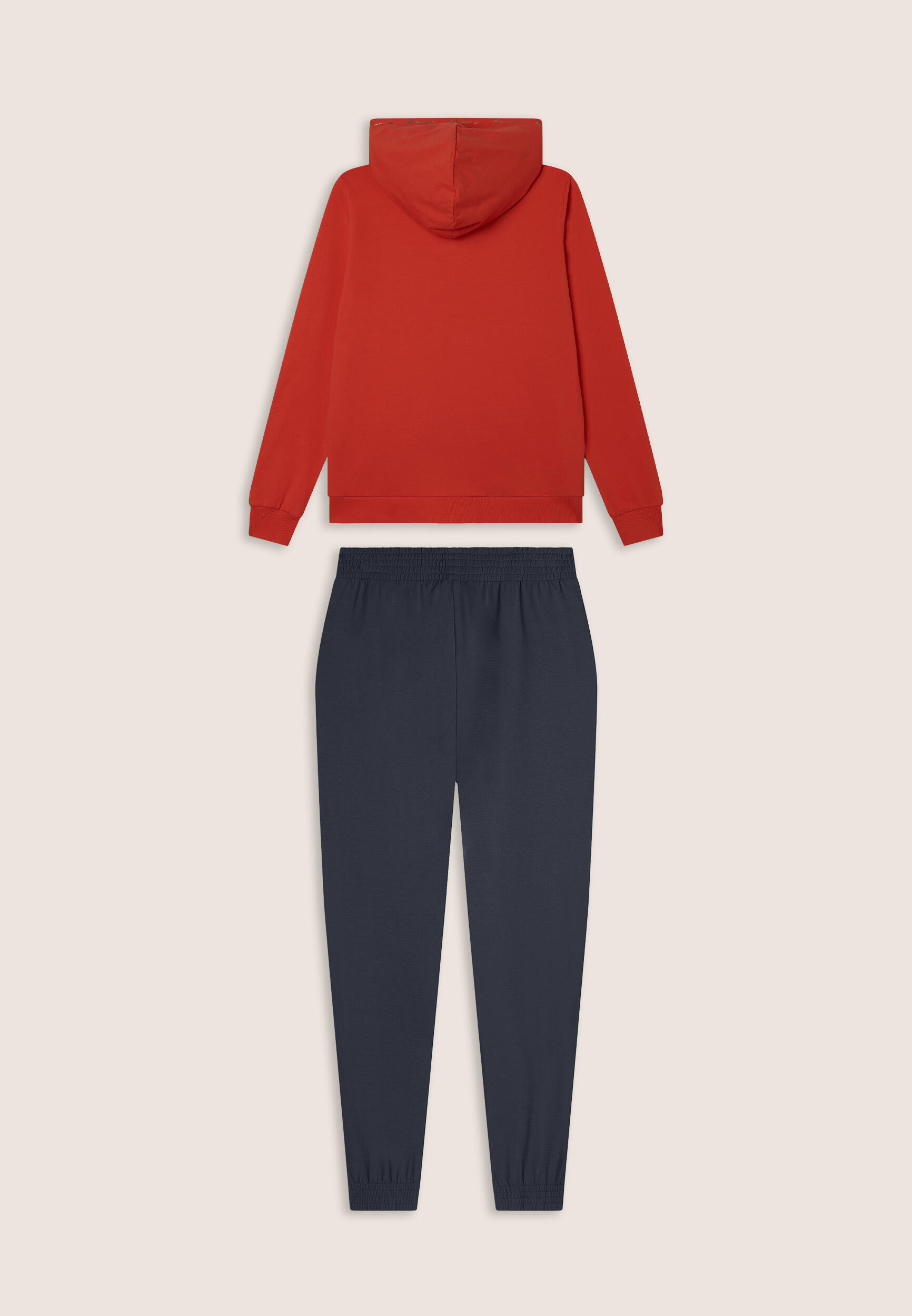 Tuta donna leggera con zip, cappuccio e dettagli oro FREDDY