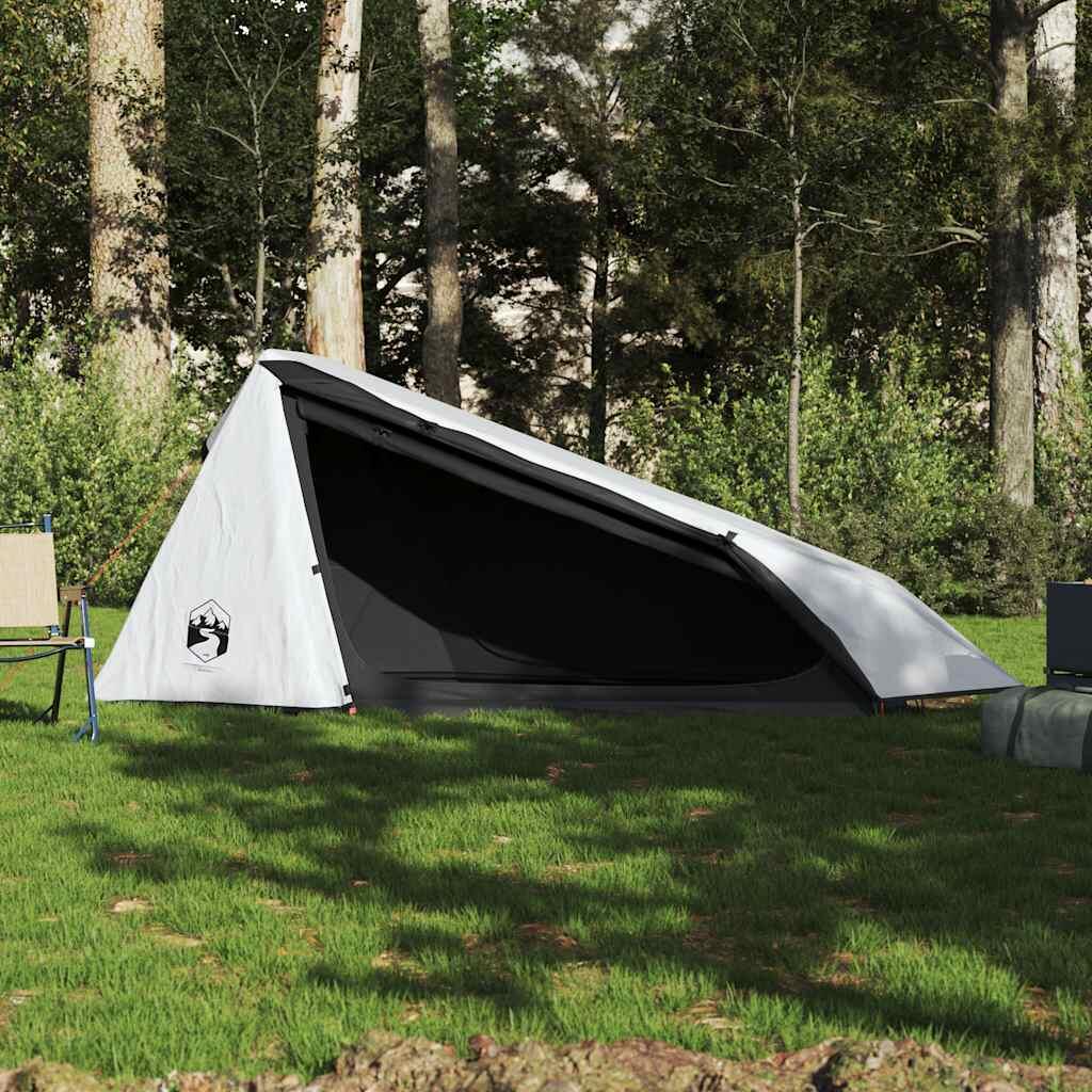 Tente tunnel VidaXL 1 place imperméable tissu occultant blanc 3/7