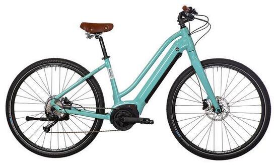 Vélo Fitness Électrique Bicyklet Béatrice Shimano Altus 9V 500 Wh 700 mm Bleu