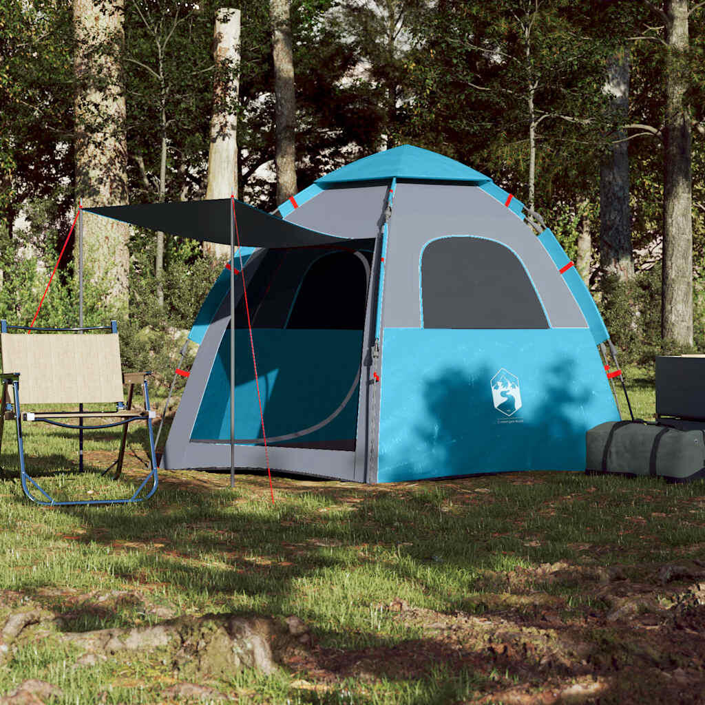 Vidaxl Tente de Camping 4 Personnes avec Système de Libération Rapide - Bleu 3/7