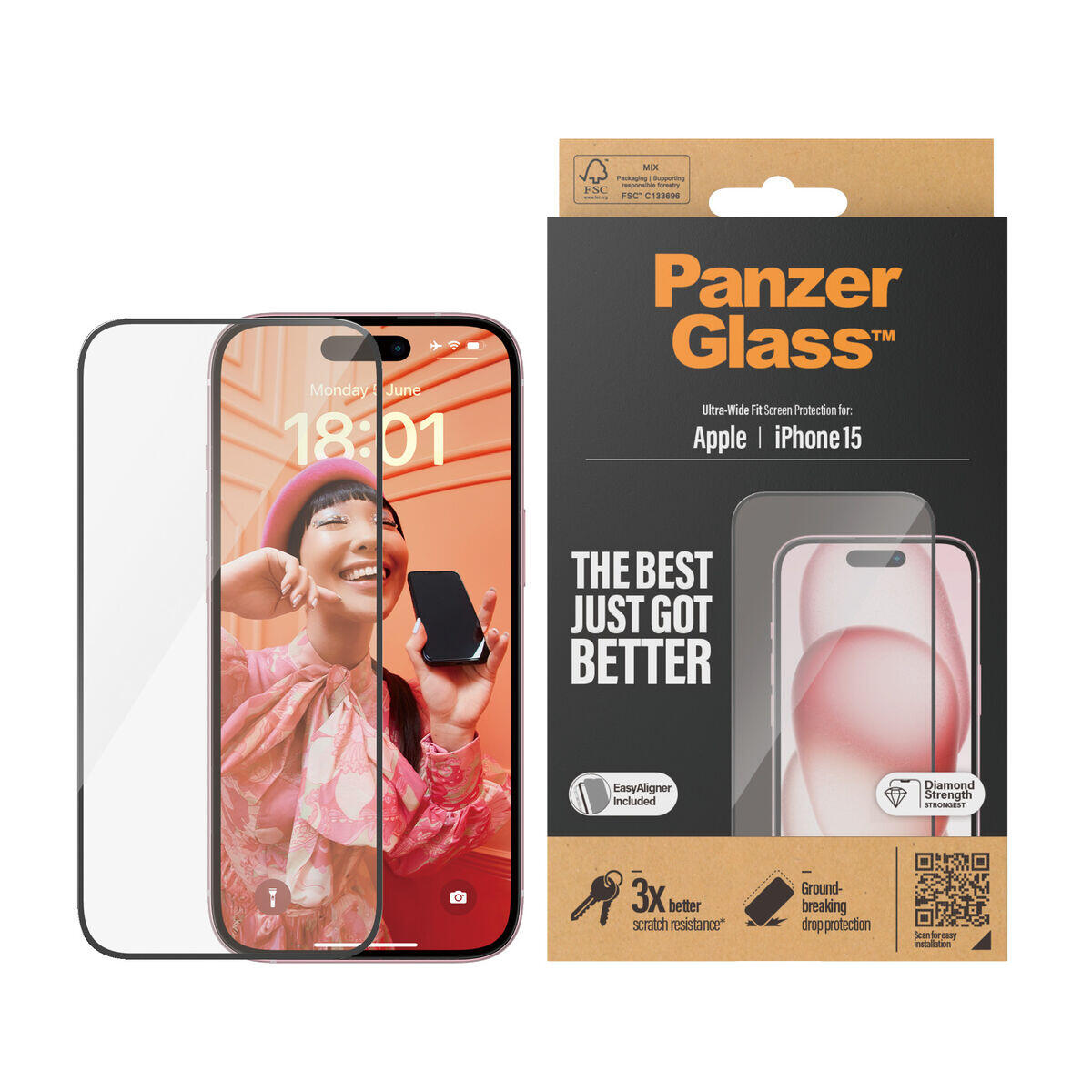Protetor de ecrã para o telemóvel panzer glass 2809 transparente