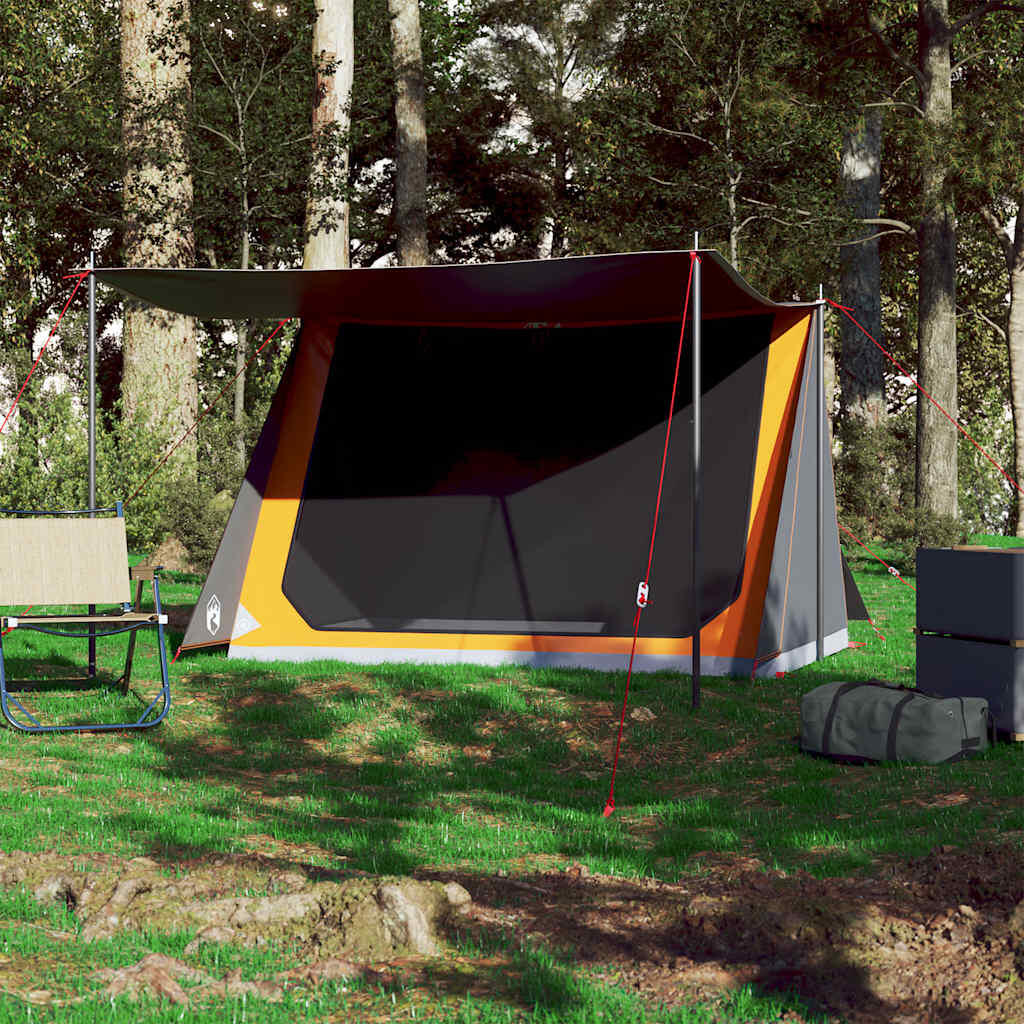 Vidaxl 2-Persoons Waterdichte Tent in Grijs en Oranje 3/4