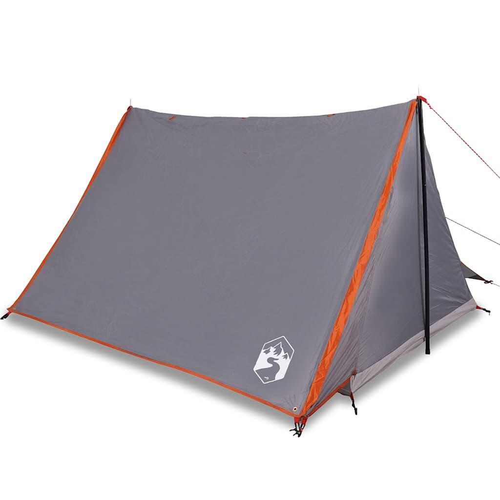 Tente VidaXL 2 personnes imperméable gris et orange 2/7