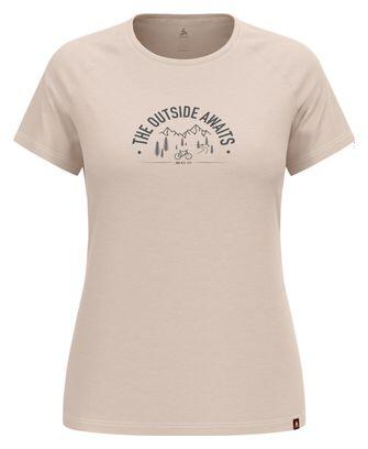 Technisches Damen-T-Shirt Oldo Ride 365 Performance Wool 130 Beige