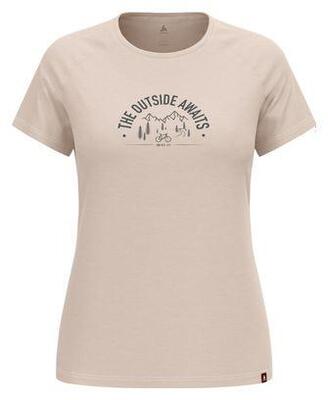 Technisches Damen-T-Shirt Oldo Ride 365 Performance Wool 130 Beige