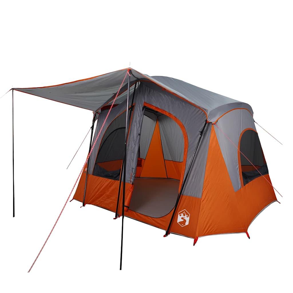 Tente VidaXL 5 personnes étanche gris et orange 3/7