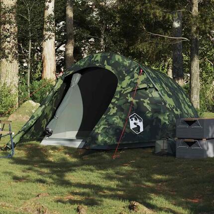 VidaXL Tente tunnel 3 personnes imperméable camouflage