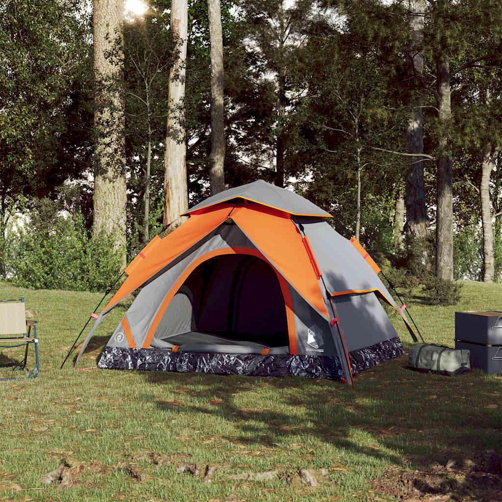 Vidaxl Dome Tent 4 Personne Fast Release Gray et Orange > to translate in French 3/7