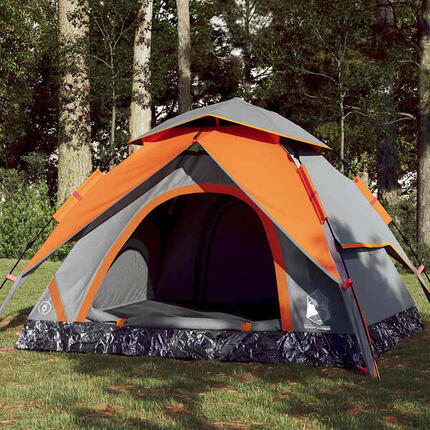 Vidaxl Dome Tent 4 Personne Fast Release Gray et Orange > to translate in French