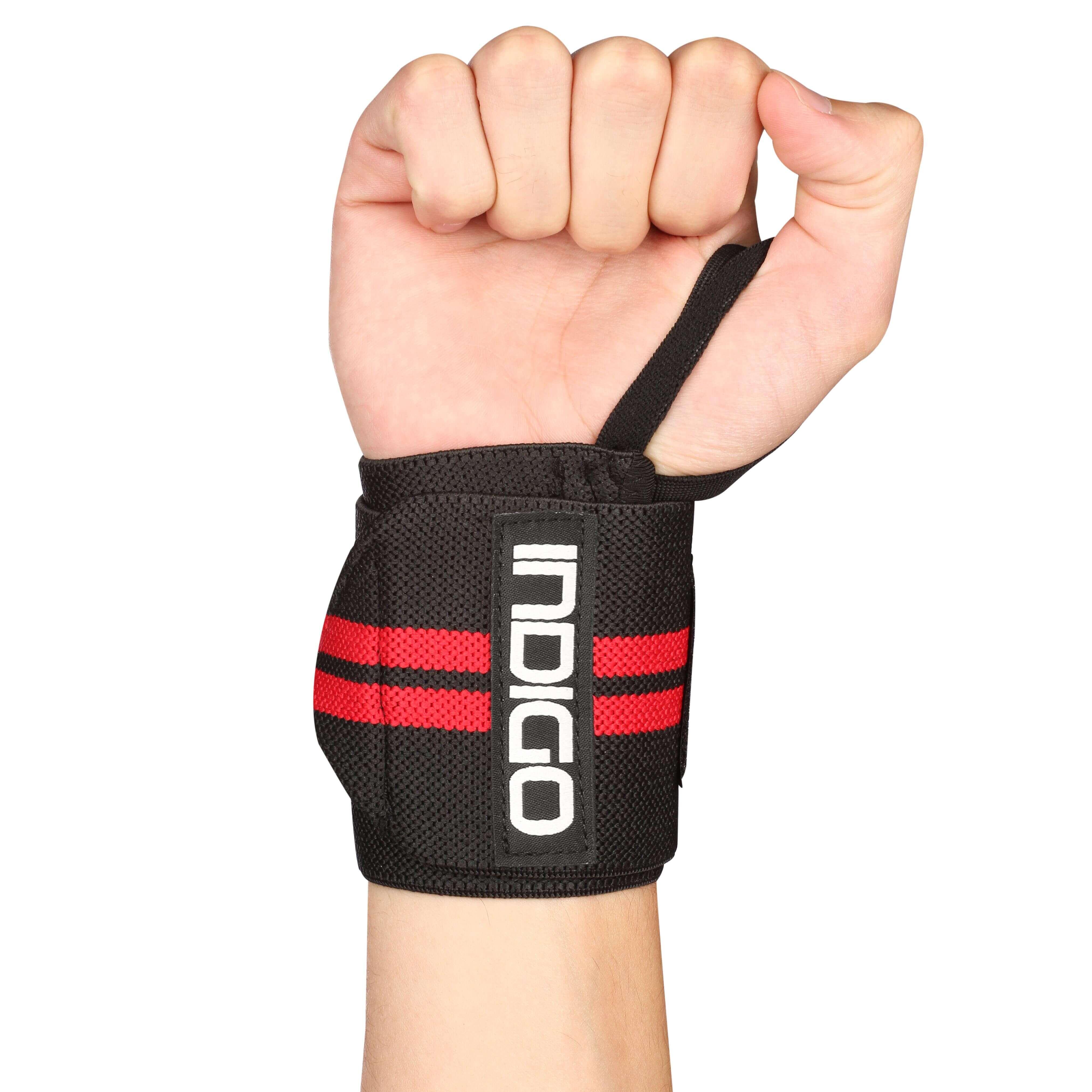 Indigo Sports - Bracelets Sportifs Gym Indigo Droite Noir-rouge - Protège-poignets - Noir|rouge - Decathlon