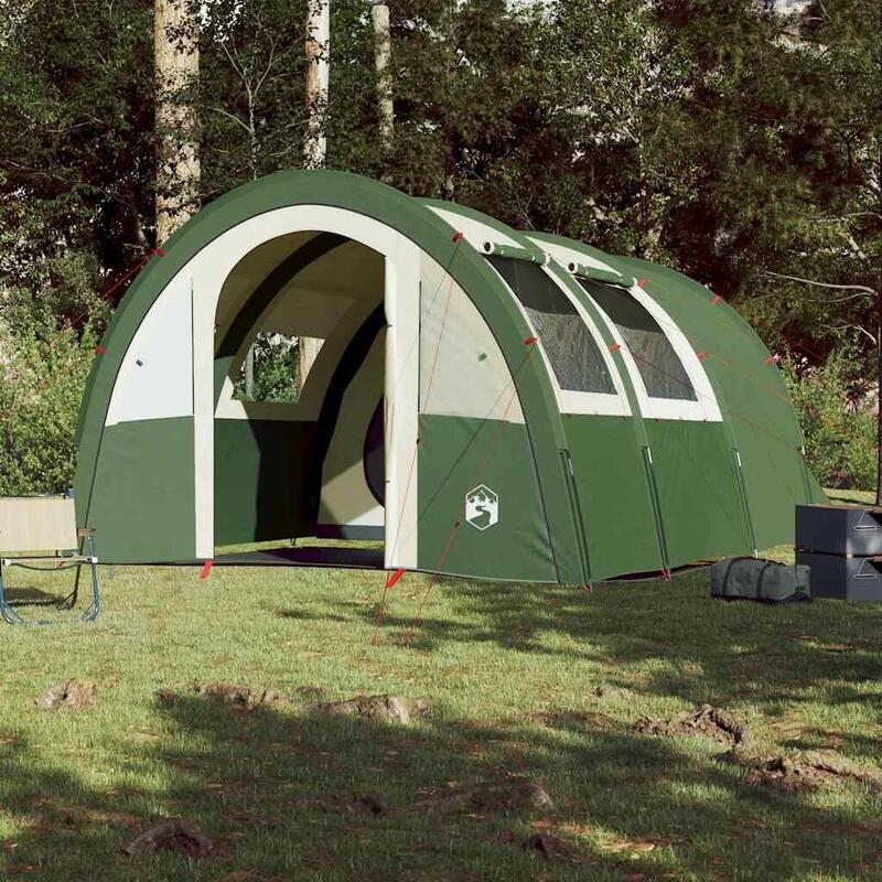 Cort tip tunel vidaXL pentru 4 persoane verde