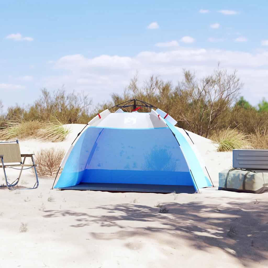 VidaXL Strandzelt für 2 Personen wasserdicht Schnellverschluss azurblau 3/7