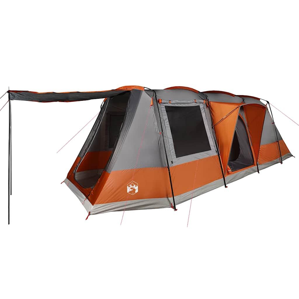 Tienda de túnel Vidaxl de 4 personas - Impermeable en gris y naranja 2/7