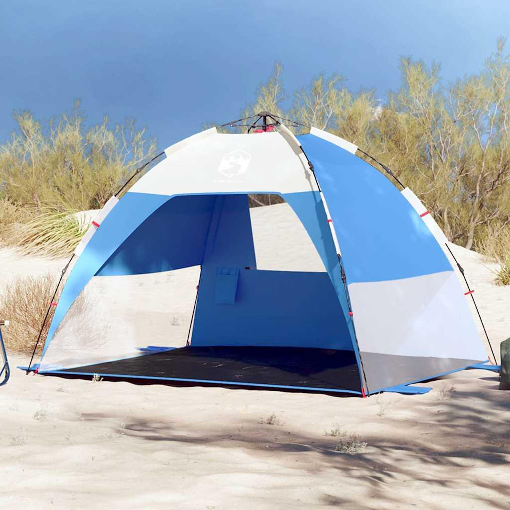 Vidaxl - Tente De Plage Vidaxl 2 Personnes Étanche Avec Montage Rapide En Bleu Azur - Tente - Incolore - 2 Places - Decathlon