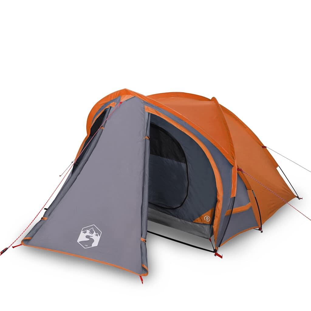 Vidaxl Koepeltent voor 2 Personen - Waterdicht Grijs en Oranje 2/7