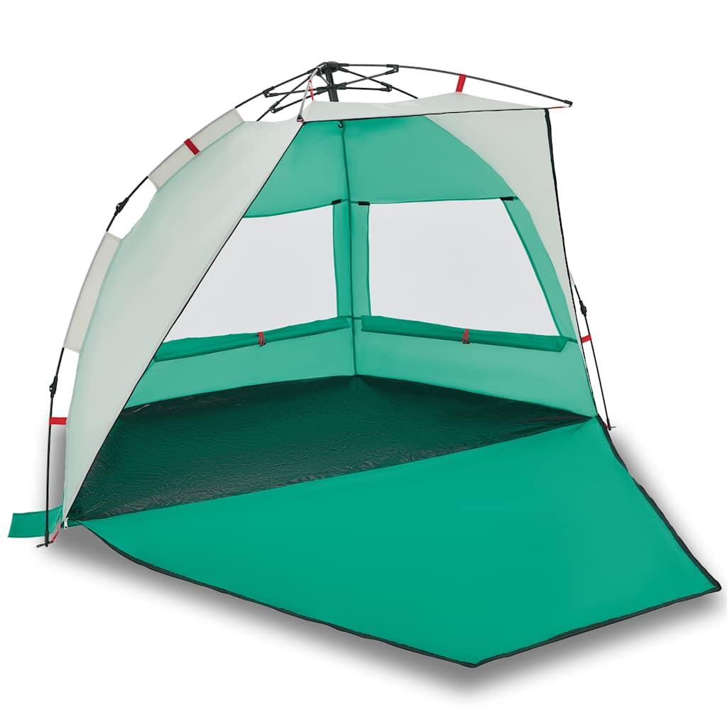 Tienda de playa VidaXL para 2 personas, impermeable, montaje rápido, verde mar 2/7